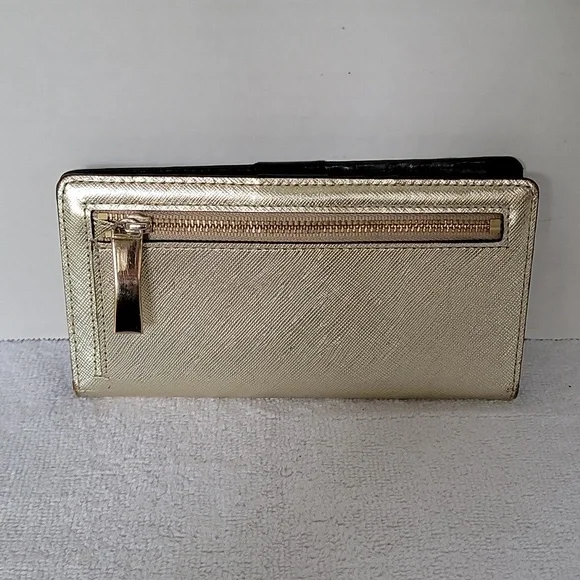Kate Spade New York gold shimmer long wallet - Picture 3 of 16